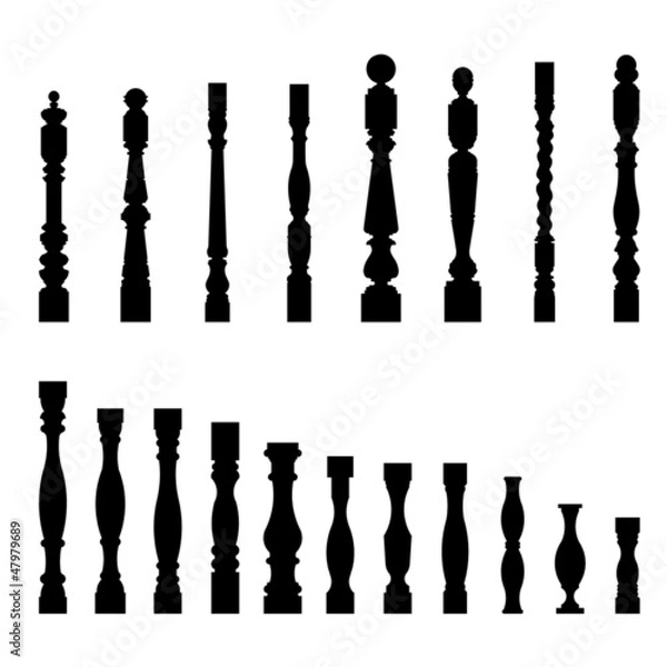 Fototapeta set of architectural element – balustrade, vector