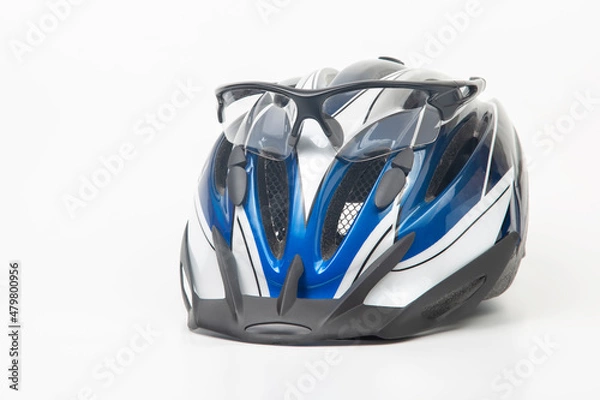 Fototapeta bike transparent glasses on the background of the helmet