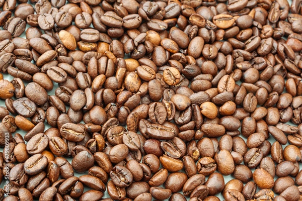 Obraz Coffee beans closeup. Full frame coffee bacground Coffee lovers.