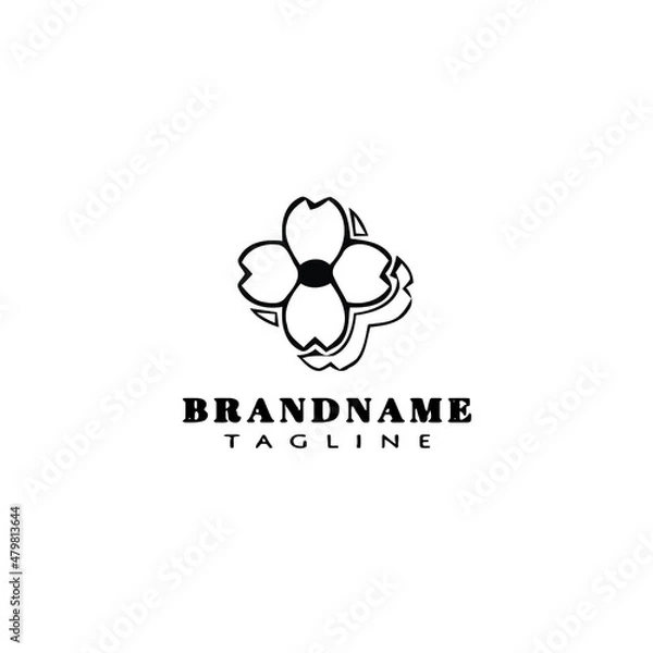 Obraz dogwood logo cartoon icon design template black isolated vector illustration