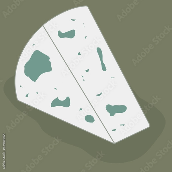 Fototapeta Piece Dor blue cheese. Vector illustration