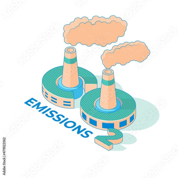 Obraz Illustration with typographic design CO2 emission and global warming