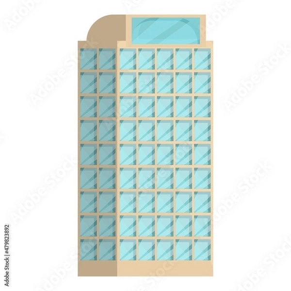 Fototapeta Multistory people icon cartoon vector. Building apartment. Small block