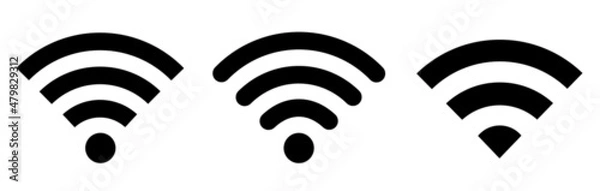 Fototapeta Wifi icon set, wi-fi internet signs set, isolated vector illustration