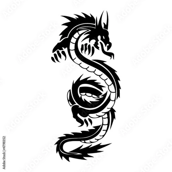 Obraz Dragon Vector Tatoo