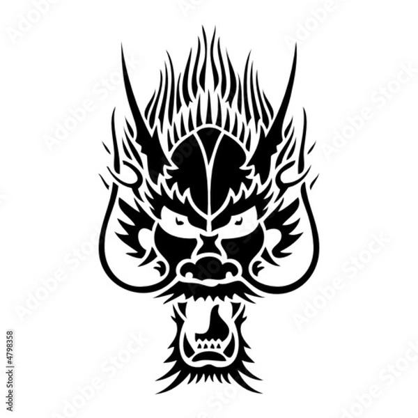 Obraz tatuaż wektor smoka