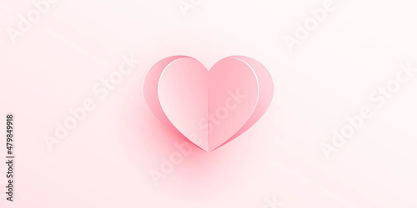 Fototapeta Paper heart for Valentine's Day design. Illustration