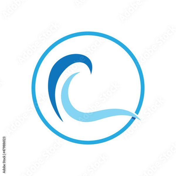 Fototapeta Water wave icon vector