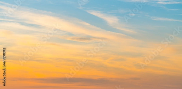 Fototapeta sunset sky with cloudy for background.
