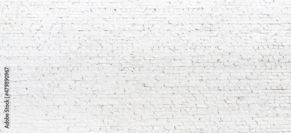 Obraz white brick wall texture for background,Ready for product display montage.