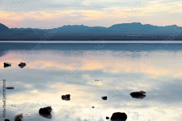 Obraz Rocks in the salt lake