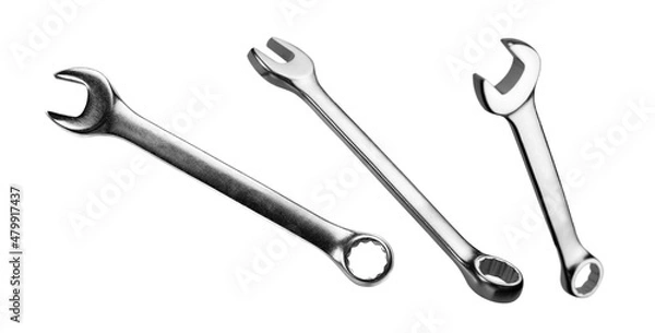 Obraz Wrench in different angles on a white background