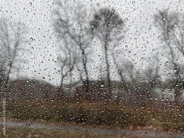 Fototapeta rain drops on window