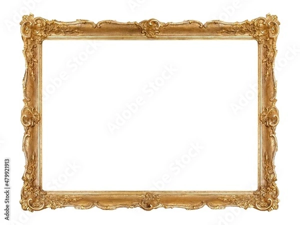 Obraz Golden frame for paintings, mirrors or photo isolated on white background