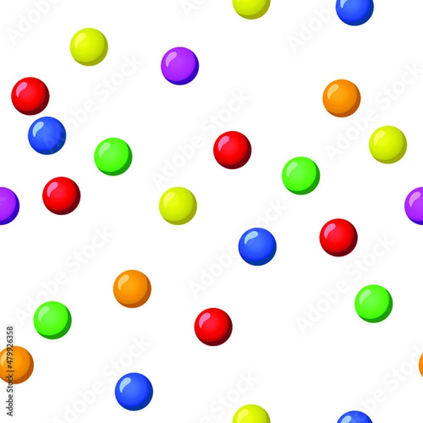 Fototapeta Multicolored candies on a white background. Pattern.