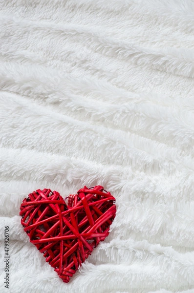 Obraz Red heart on a white background