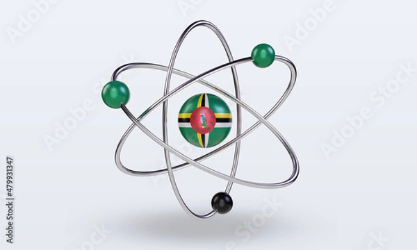 Obraz 3d science day Dominica flag rendering front view