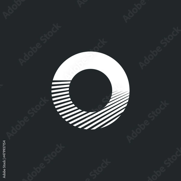 Fototapeta Creative letter O for logo and monogram. Minimal artistic style letter, Letter O for waves line art logo .vector