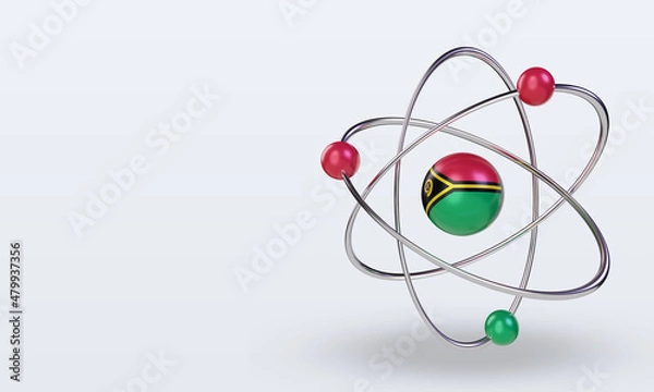 Fototapeta 3d science day Vanuatu flag rendering right view