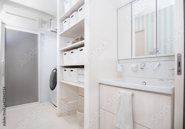 Obraz 整理整頓された綺麗な洗面所