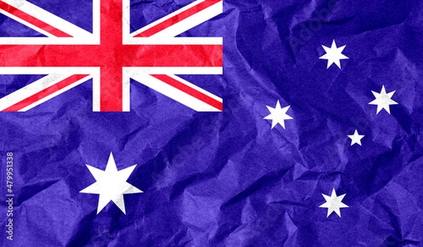 Obraz Australia flag of paper texture. 3D image