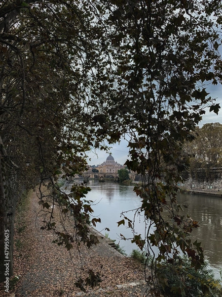 Obraz river in the city