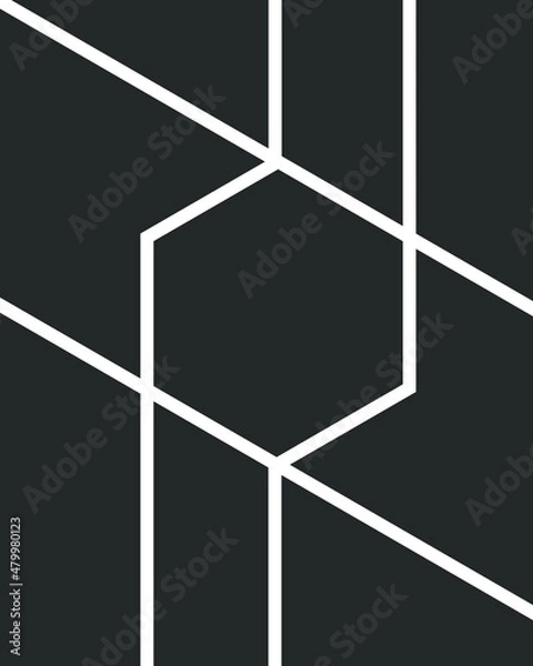 Fototapeta Photo collage Template for wall gallery. Black empty photo with white border. Vector Mood Board & Branding Presentation. EPS 10.