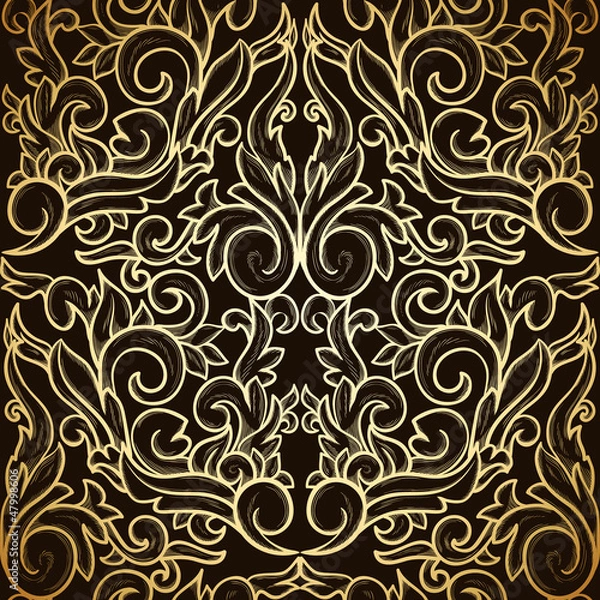 Fototapeta Damask seamless backgrounds