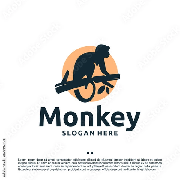 Obraz monkey , climb ,logo design template