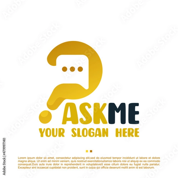 Obraz ask me ,application ,chatting, logo design template