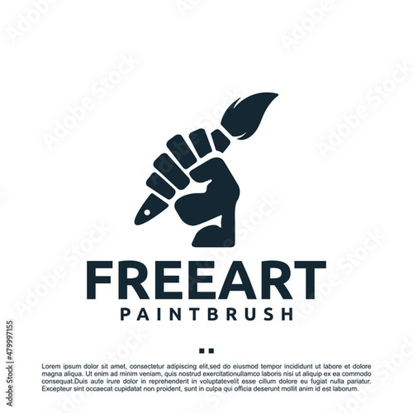 Obraz freedom of art ,paintbrush , logo design template