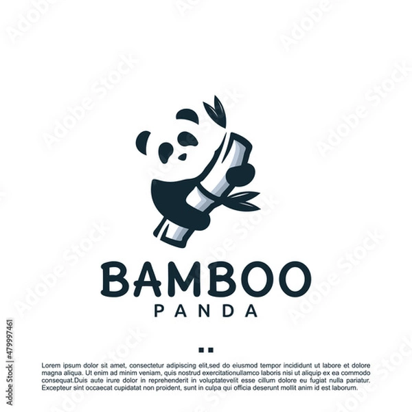 Obraz bamboo panda , logo design template