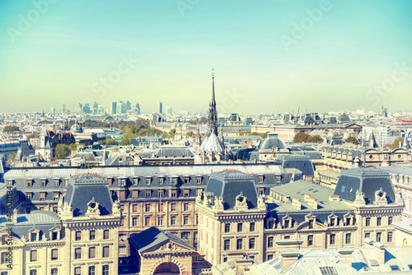 Fototapeta Paris cityscape with Eilffel tower