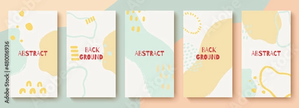 Fototapeta Trendy set of templates for social media. Abstract background for social media stories. Editable vector illustration.