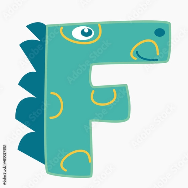 Obraz The letter F in the form of a dinosaur.