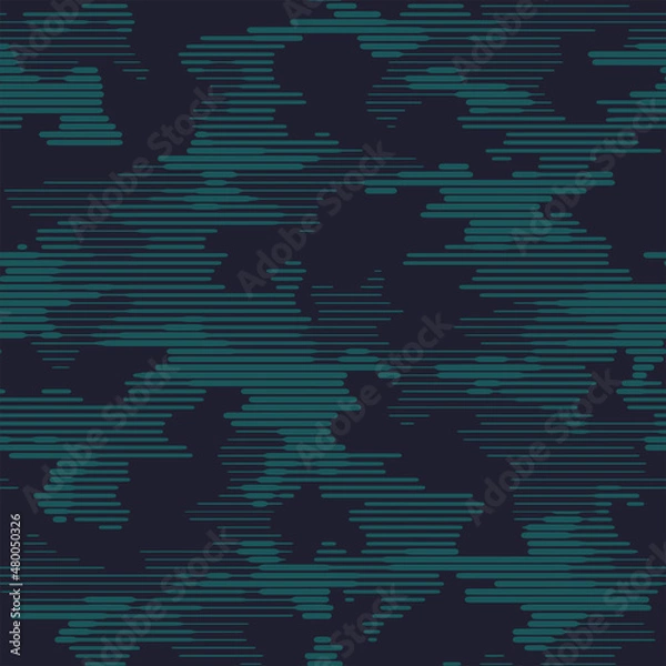 Fototapeta Full seamless modern halftone lines camouflage pattern for decor and textile. Camo design for textile fabric printing and wallpaper. Army model design for trend fashion.