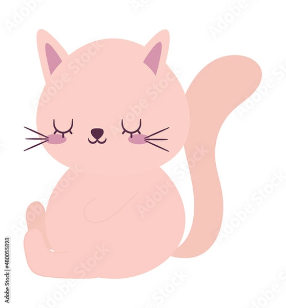 Fototapeta cute light pink cat
