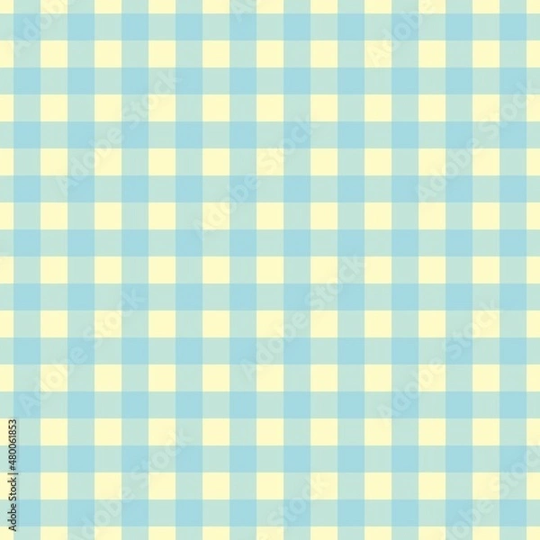 Fototapeta Plaid pattern. Beige on Sky blue color. Tablecloth pattern. Texture. Seamless classic pattern background.