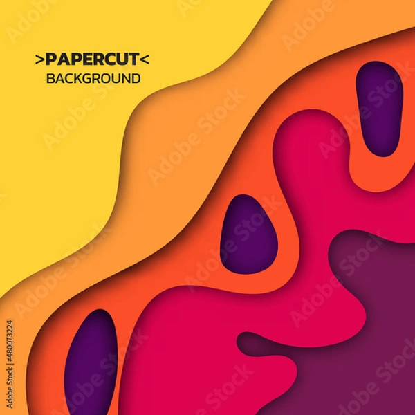 Fototapeta papercut shapes. 3d abstract background