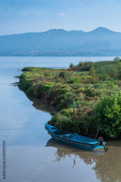 Obraz paisaje con balsa