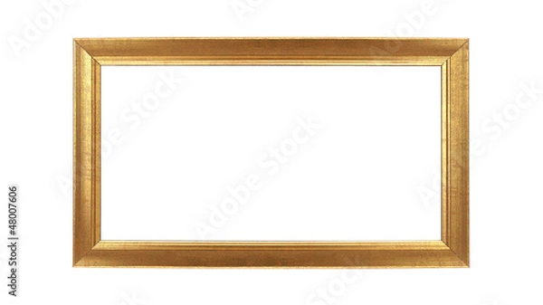Fototapeta antique gold frame isolated on the white background