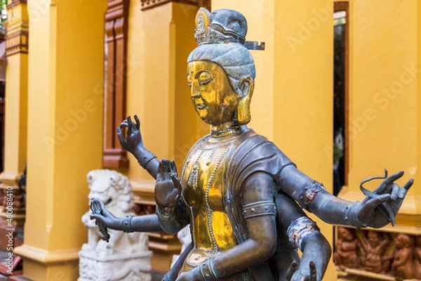 Obraz Ancient Buddhist statue of Guanyin, Guan Yin or Kuan Yin, close up