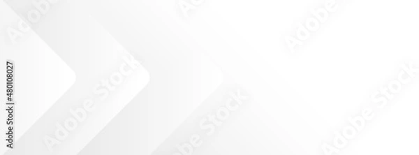 Fototapeta White abstract vector long minimal banner. Light neutral background with arrows and copy space for text. Facebook cover, social media header, web banner