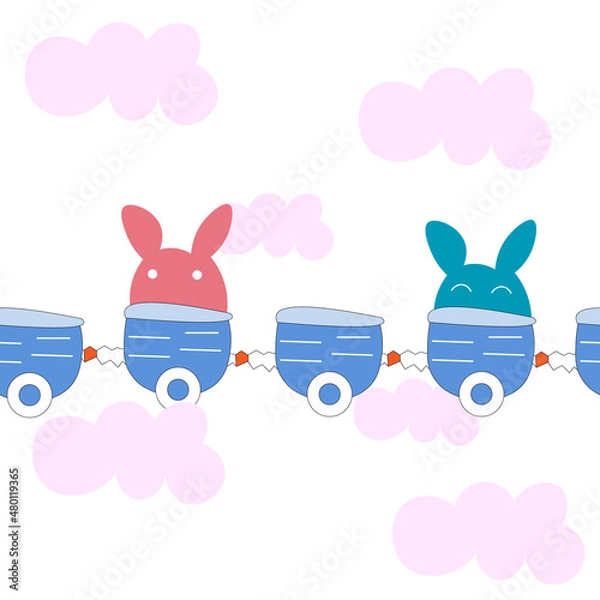 Obraz Cut animal seamless pattern.Vector illustration.