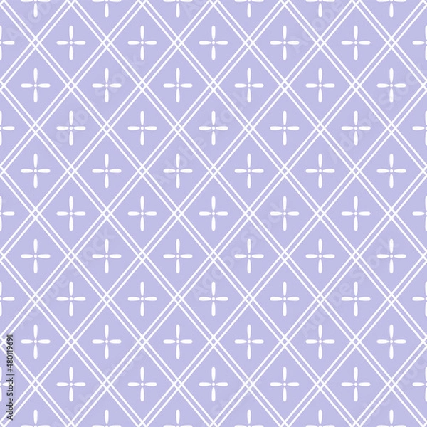 Fototapeta Japanese Star Flower Diamond Vector Seamless Pattern