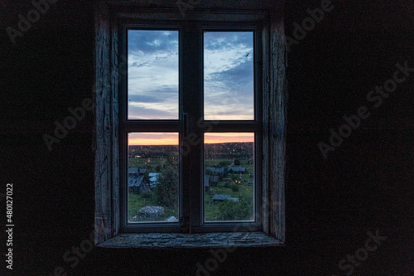 Fototapeta window, sky, frame, view, interior, house, 