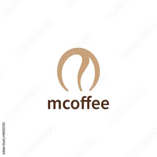Fototapeta Abstract Coffee logo with letter M