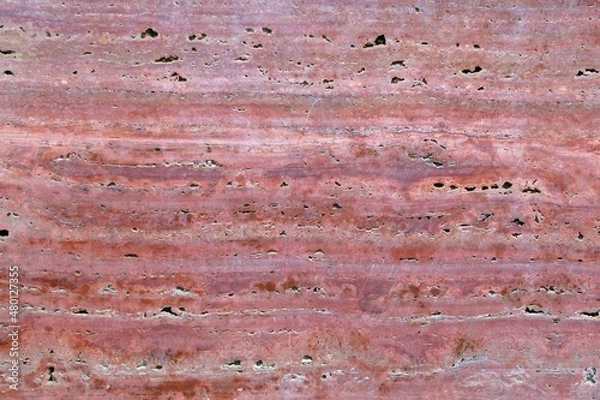 Obraz longitudinal cut of pink granite with splashes.
