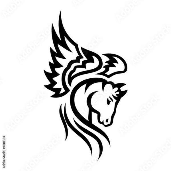 Obraz black horse silhouette vector tatoo