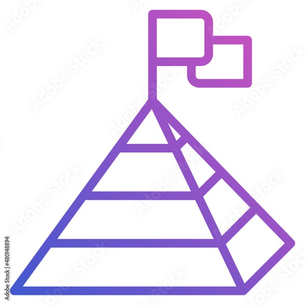 Fototapeta Achievment line gradient icon